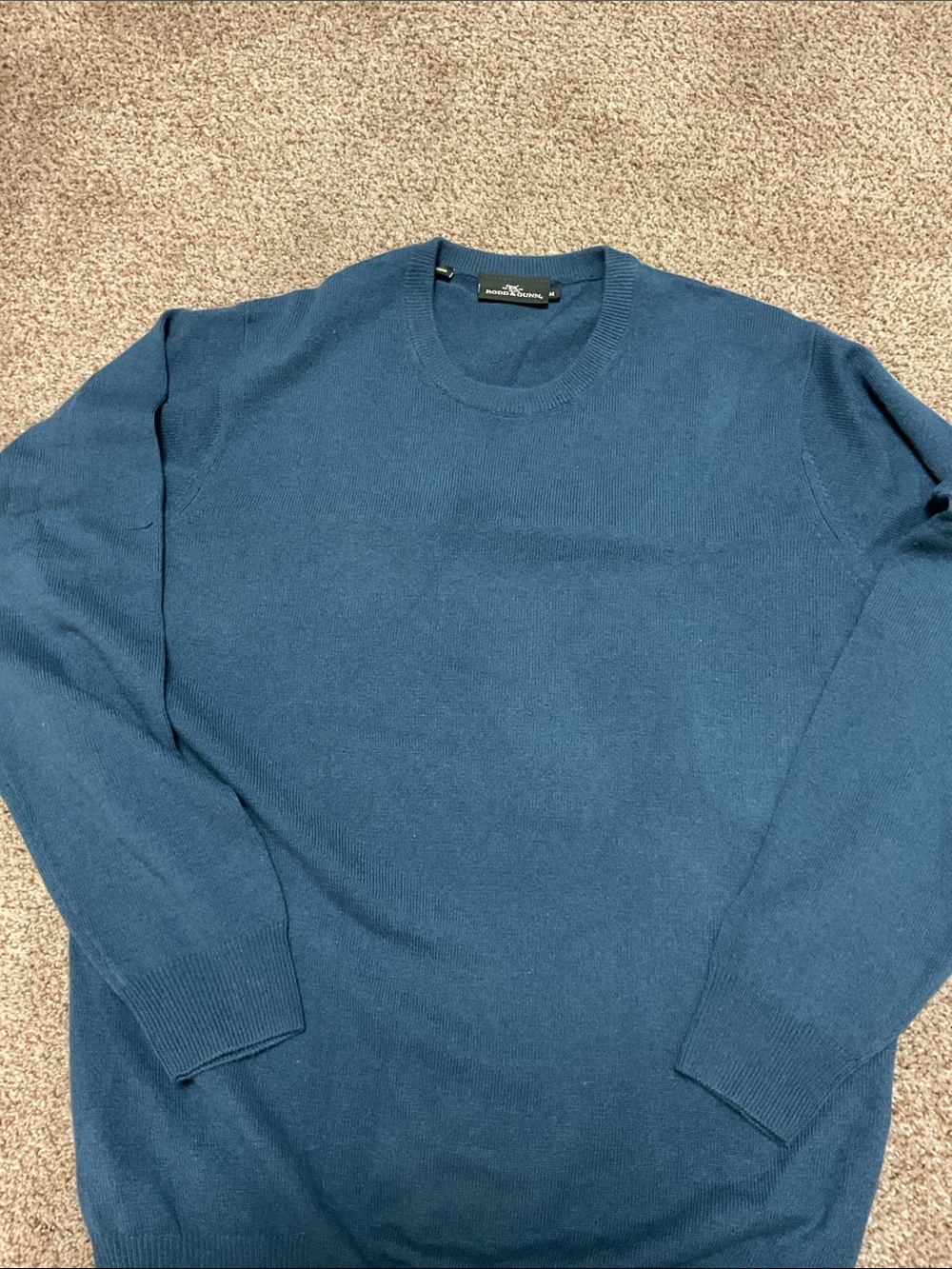 Rode & Gunn Men's Crewneck Wool and Cashmere Sweater in Teal